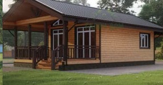 Проект одноэтажного дома из бруса с террасой - Строительство в Гулькевичах от Строй-Гль от 133848 руб.